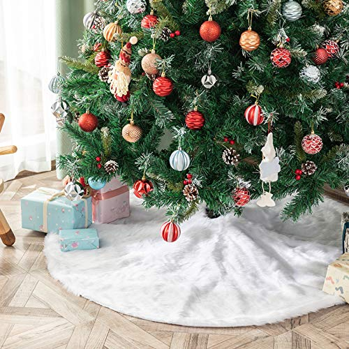 Foto 4 pulgar | Falda Para Árbol De Navidad Deggod, De Felpa Blanca Como La Nieve, 90 Cm De Diámetro - Venta Internacional.