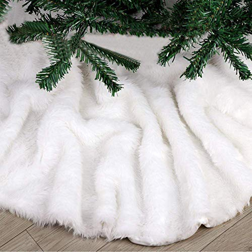 Foto 6 pulgar | Falda Para Árbol De Navidad Deggod, De Felpa Blanca Como La Nieve, 90 Cm De Diámetro - Venta Internacional.