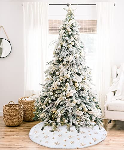 Foto 2 | Falda B-cool Para Árbol De Navidad, De Felpa Sintética, Color Blanco, 91 Cm, Color Dorado - Venta Internacional.