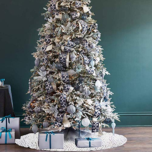 Foto 4 pulgar | Falda Juegoal Luxury Para Árbol De Navidad, Piel Sintética, 120 Cm, Color Blanco - Venta Internacional.