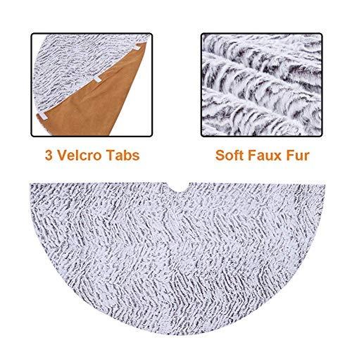 Foto 6 pulgar | Falda Juegoal Luxury Para Árbol De Navidad, Piel Sintética, 120 Cm, Color Blanco - Venta Internacional.