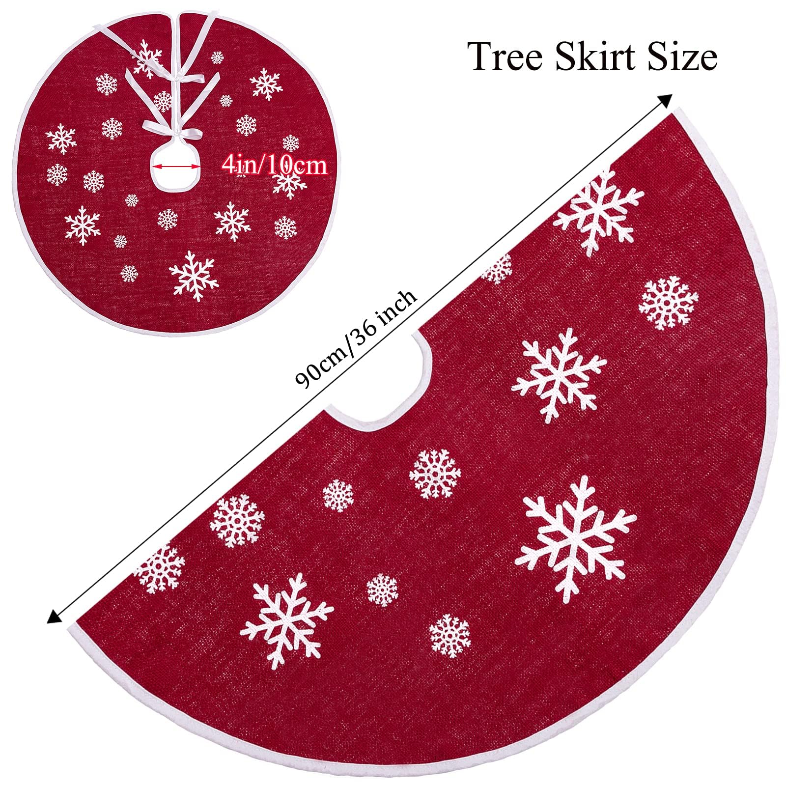 Foto 2 | Falda De Árbol De Navidad N&t Nieting, 76 Cm, Falda Roja Para Mí - Venta Internacional.