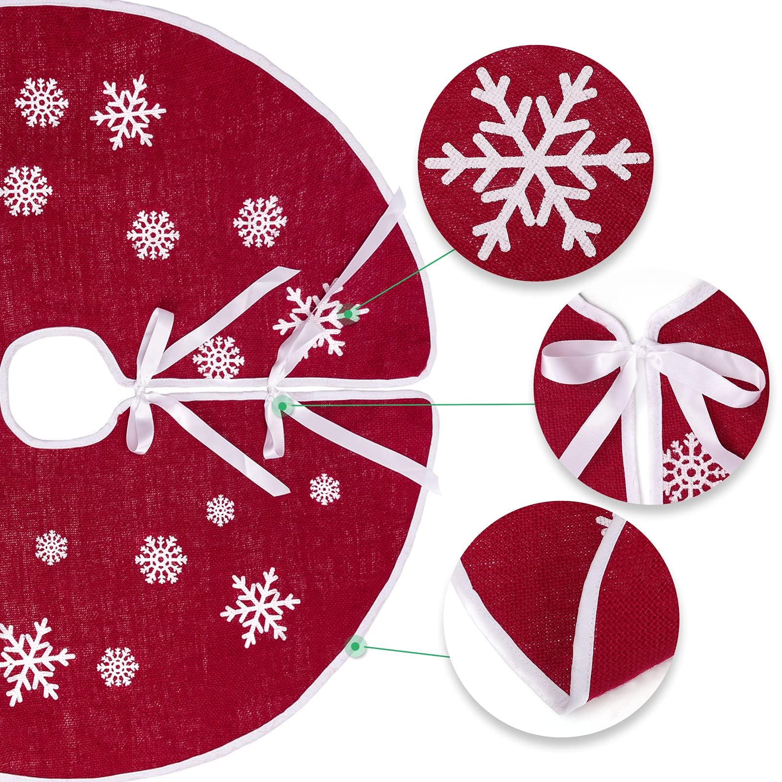 Foto 3 | Falda De Árbol De Navidad N&t Nieting, 76 Cm, Falda Roja Para Mí - Venta Internacional.