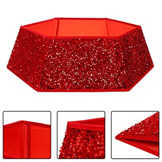 Foto 2 | Collar Para Árbol De Navidad Con Lentejuelas Xmasexp, 85 Cm, Color Rojo - Venta Internacional.
