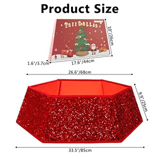 Foto 3 | Collar Para Árbol De Navidad Con Lentejuelas Xmasexp, 85 Cm, Color Rojo - Venta Internacional.