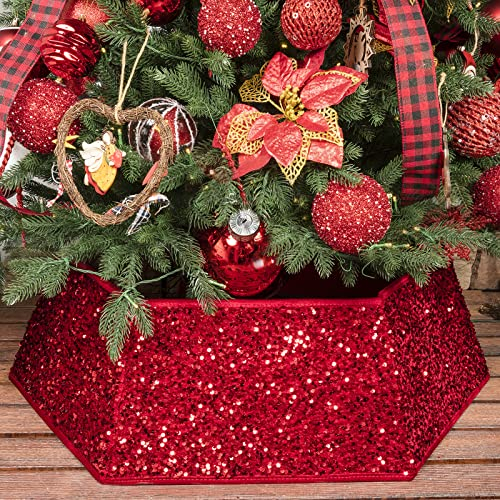 Foto 5 pulgar | Collar Para Árbol De Navidad Con Lentejuelas Xmasexp, 85 Cm, Color Rojo - Venta Internacional.