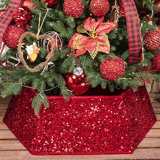 Foto 4 | Collar Para Árbol De Navidad Con Lentejuelas Xmasexp, 85 Cm, Color Rojo - Venta Internacional.