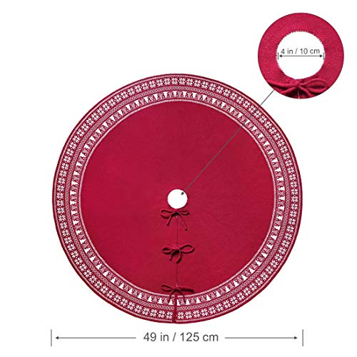 Foto 4 pulgar | Falda De Árbol De Navidad Dremisland Tejida Con Forma De Copo De Nieve De 48 Pulgadas, Color Rojo - Venta Internacional