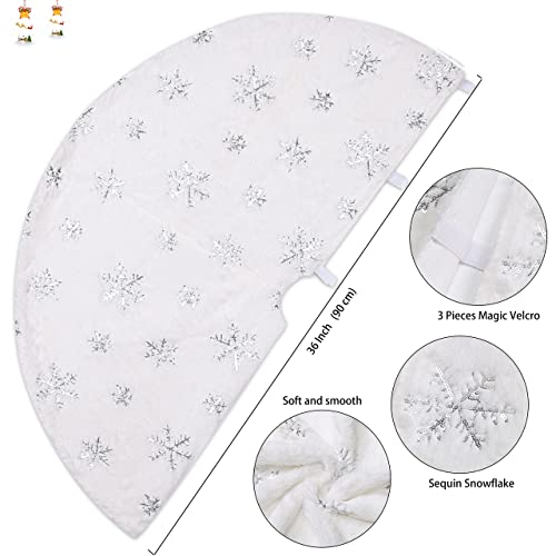 Foto 4 pulgar | Falda B-cool Para Árbol De Navidad, Piel Sintética Blanca Como La Nieve, 91 Cm - Venta Internacional.