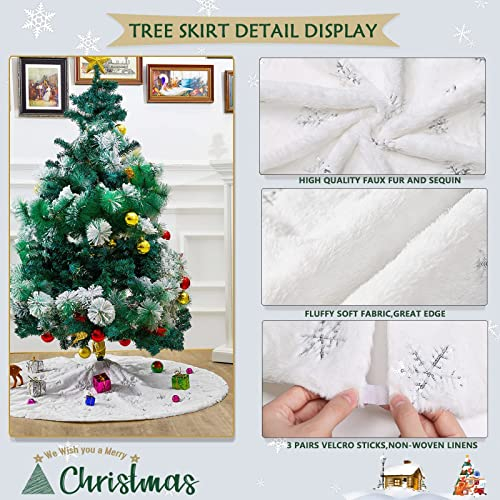 Foto 6 pulgar | Falda B-cool Para Árbol De Navidad, Piel Sintética Blanca Como La Nieve, 91 Cm - Venta Internacional.