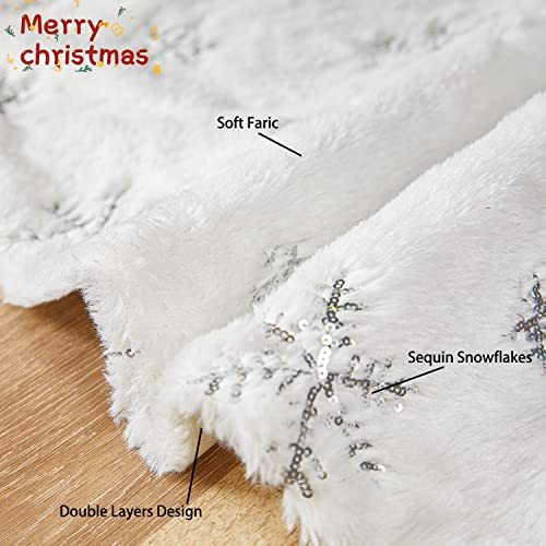 Foto 7 pulgar | Falda B-cool Para Árbol De Navidad, Piel Sintética Blanca Como La Nieve, 91 Cm - Venta Internacional.