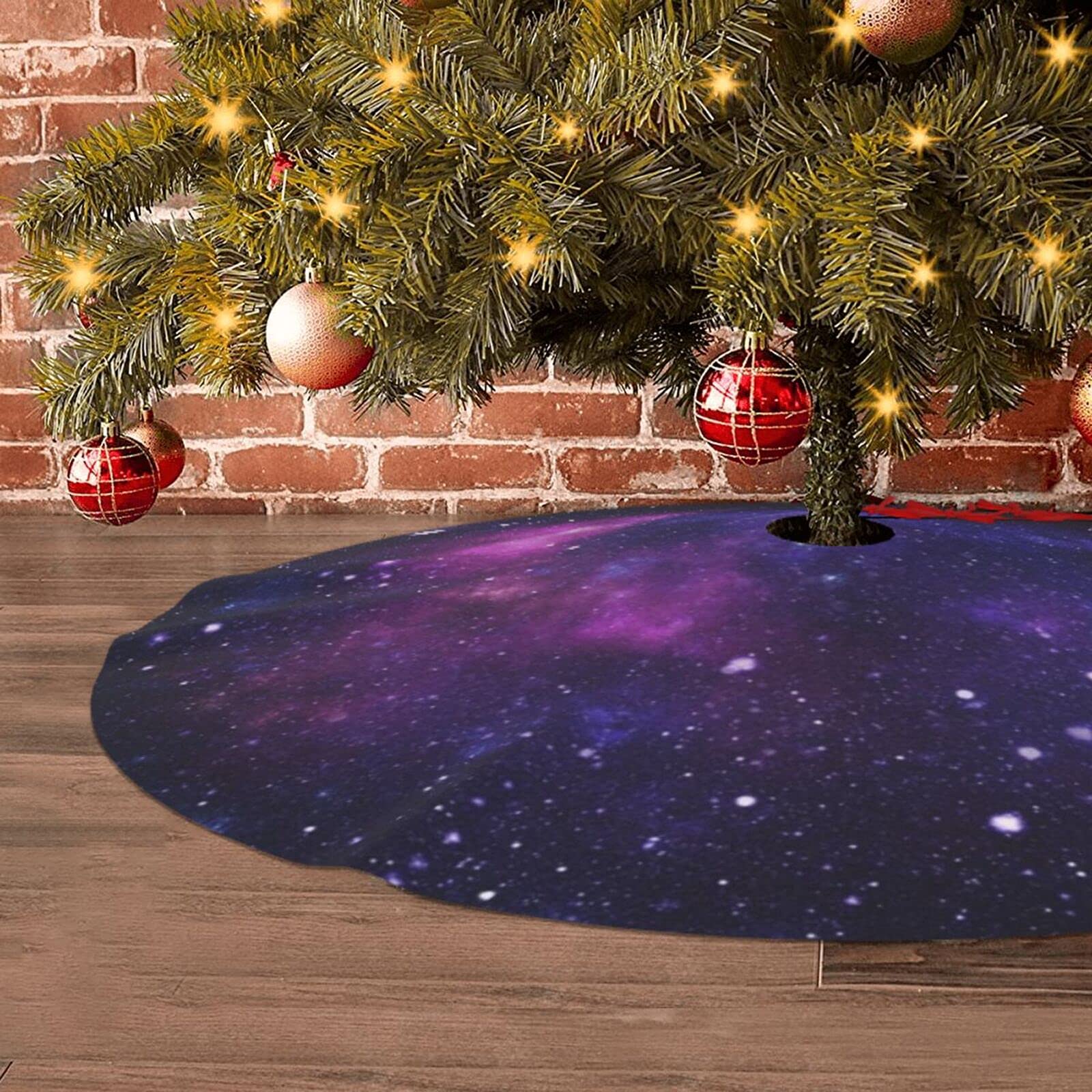 Foto 7 pulgar | Alfombrilla Blublu Para Árbol De Navidad, 36 Pulgadas, Con Correas Rojas - Venta Internacional.