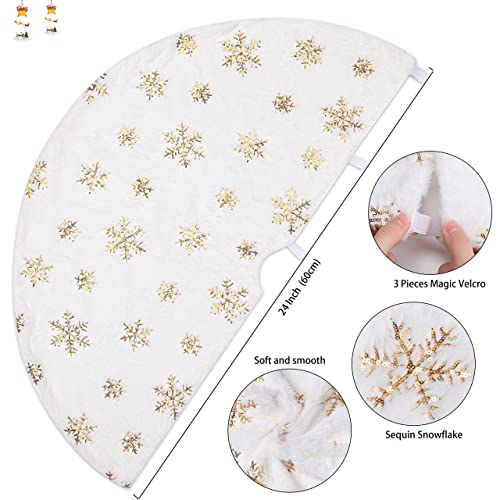 Foto 3 pulgar | Falda B-cool Para Árbol De Navidad, Piel Sintética, Lentejuelas, 60 Cm, Color Blanco - Venta Internacional.