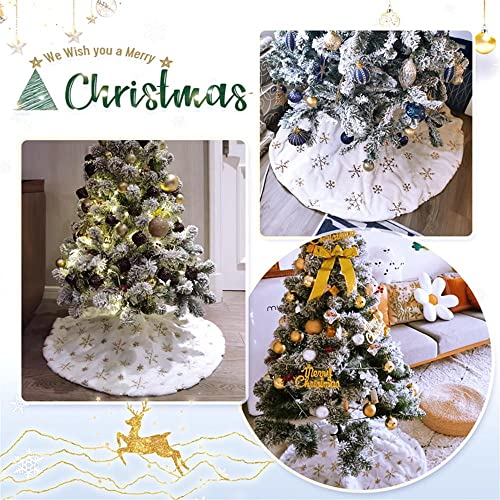 Foto 5 pulgar | Falda B-cool Para Árbol De Navidad, Piel Sintética, Lentejuelas, 60 Cm, Color Blanco - Venta Internacional.