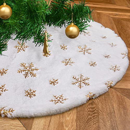Foto 6 pulgar | Falda B-cool Para Árbol De Navidad, Piel Sintética, Lentejuelas, 60 Cm, Color Blanco - Venta Internacional.