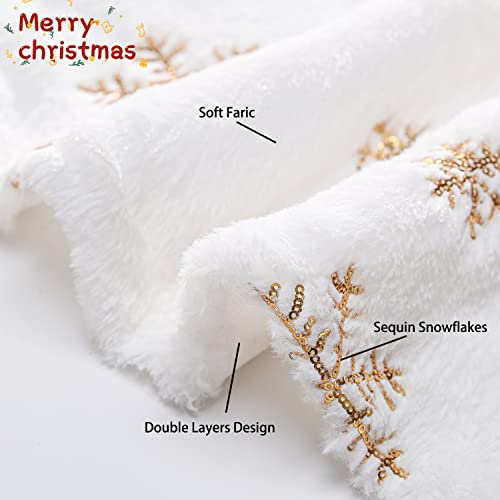 Foto 7 pulgar | Falda B-cool Para Árbol De Navidad, Piel Sintética, Lentejuelas, 60 Cm, Color Blanco - Venta Internacional.