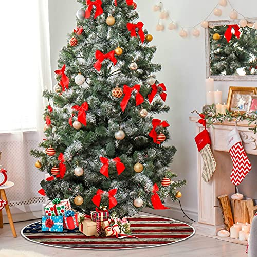 Foto 4 pulgar | Faldón De Árbol De Navidad De Dussdil, Bandera Estadounidense Pintada En Estilo Antiguo - Venta Internacional.