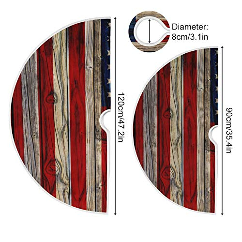 Foto 5 pulgar | Faldón De Árbol De Navidad De Dussdil, Bandera Estadounidense Pintada En Estilo Antiguo - Venta Internacional.