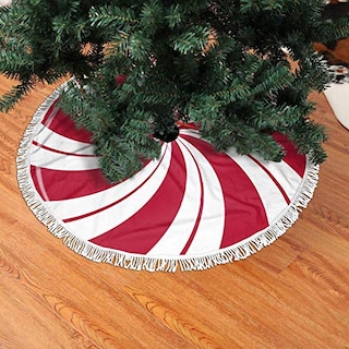 Foto 2 | Falda Para Árbol De Navidad, Diseño De Caramelo Con Doble Espiral De Azúcar Y Menta - Venta Internacional.