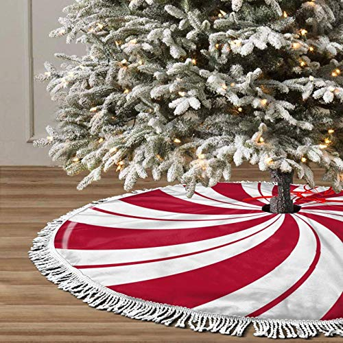 Foto 4 pulgar | Falda Para Árbol De Navidad, Diseño De Caramelo Con Doble Espiral De Azúcar Y Menta - Venta Internacional.