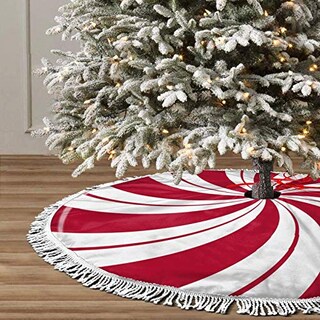 Foto 3 | Falda Para Árbol De Navidad, Diseño De Caramelo Con Doble Espiral De Azúcar Y Menta - Venta Internacional.