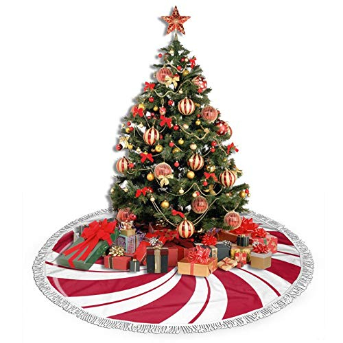 Foto 5 pulgar | Falda Para Árbol De Navidad, Diseño De Caramelo Con Doble Espiral De Azúcar Y Menta - Venta Internacional.