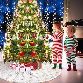 Foto 7 | Falda Deggod Para Árbol De Navidad, Felpa, Piel Sintética Blanca Como La Nieve, 78 Cm - Venta Internacional.