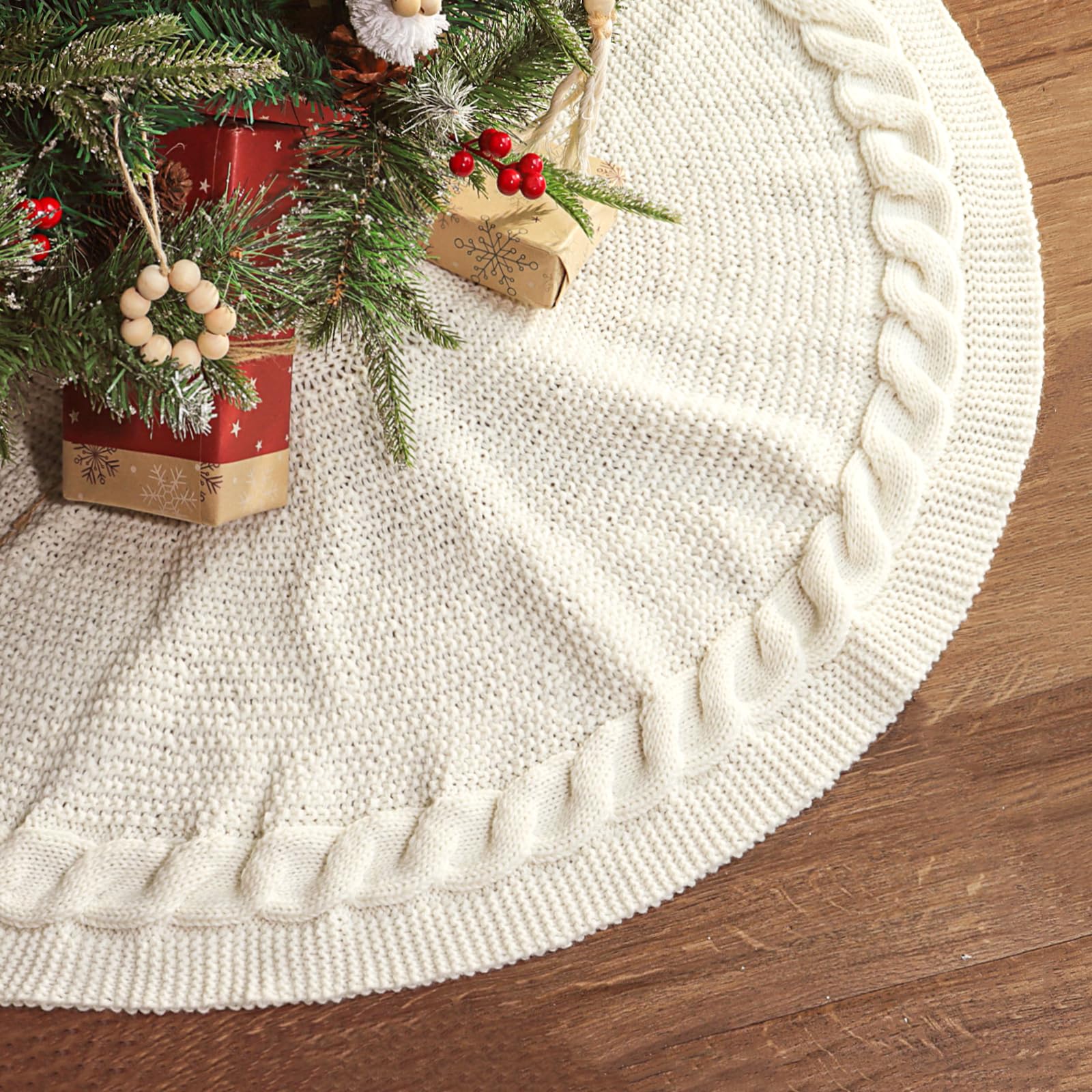 Foto 2 pulgar | Falda Para Árbol De Navidad Limbridge, Color Blanco Crema, 91 Cm, Tejido - Venta Internacional.