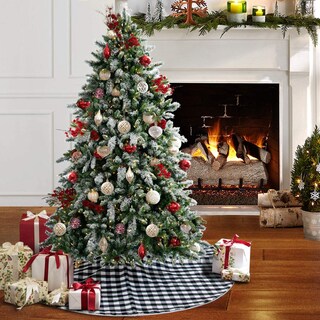 Foto 2 | Falda B-cool Para Árbol De Navidad, Algodón Y Lino, 122 Cm, Color Negro Y Blanco - Venta Internacional.