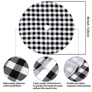 Foto 4 | Falda B-cool Para Árbol De Navidad, Algodón Y Lino, 122 Cm, Color Negro Y Blanco - Venta Internacional.
