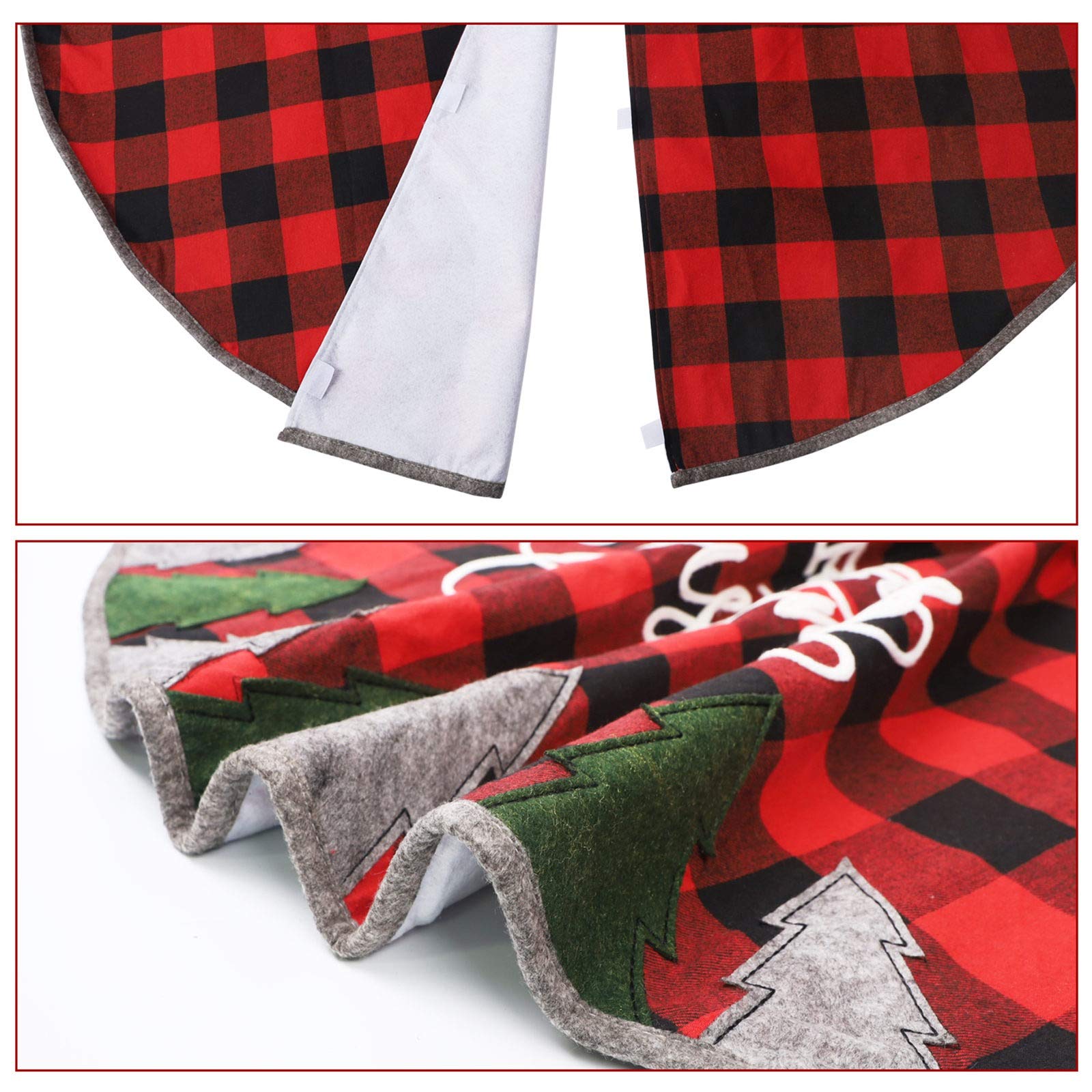 Foto 4 pulgar | Falda Juegoal Soft Plaid Para Árbol De Navidad, 48 Pulgadas, Rojo/negro - Venta Internacional.