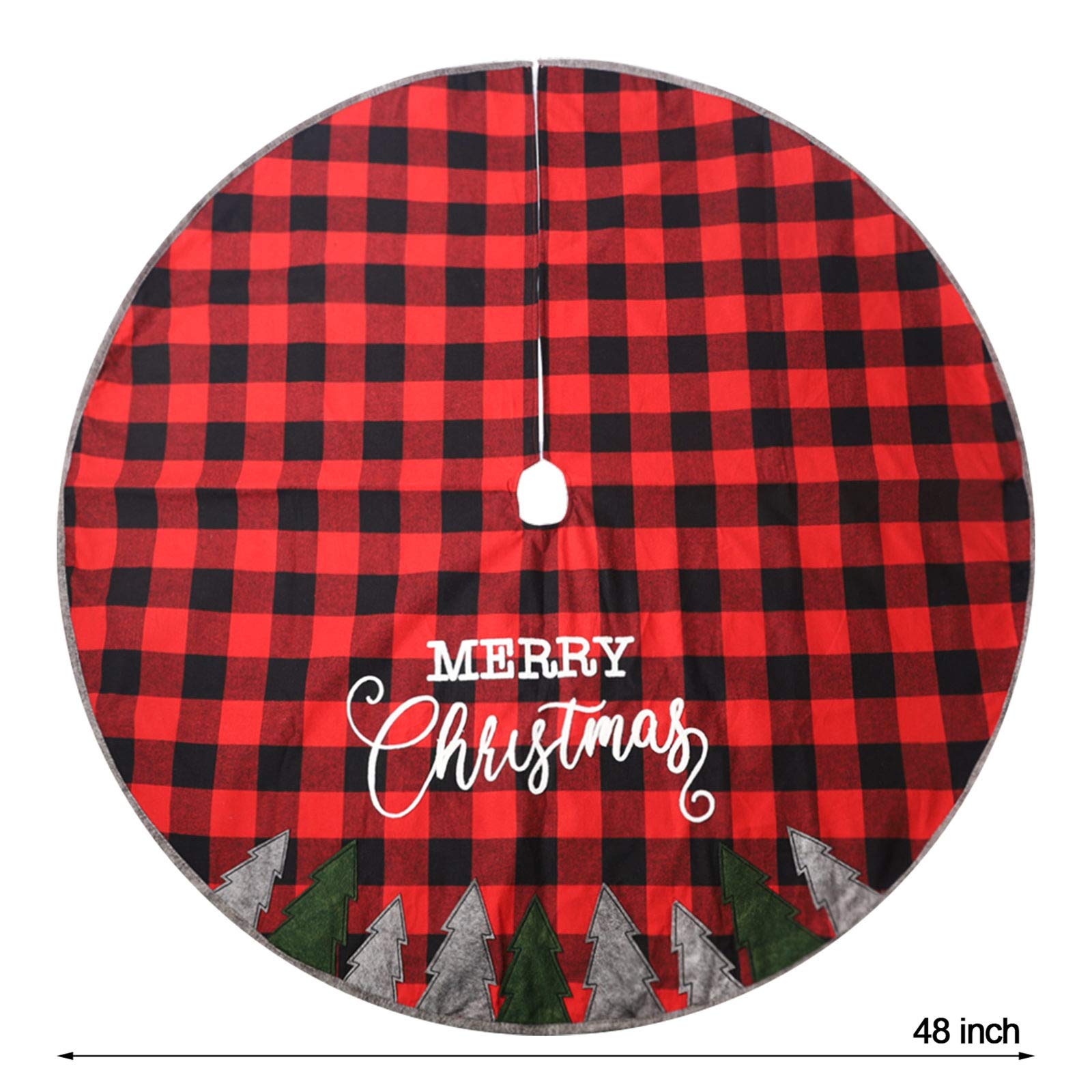 Foto 5 pulgar | Falda Juegoal Soft Plaid Para Árbol De Navidad, 48 Pulgadas, Rojo/negro - Venta Internacional.