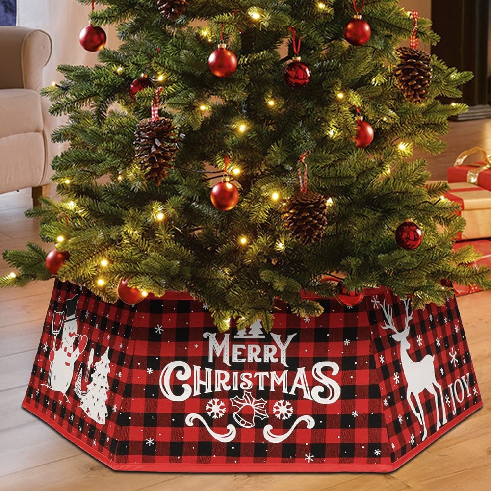 Foto 1 | Collar De Árbol De Navidad Con Diseño Hexagonal A Cuadros De Búfalo Cálido - Venta Internacional.
