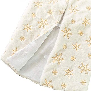 Foto 3 | Falda Para Árbol De Navidad Amidaky, Piel Sintética, Diseño De Copo De Nieve Dorado, 78 Cm - Venta Internacional.