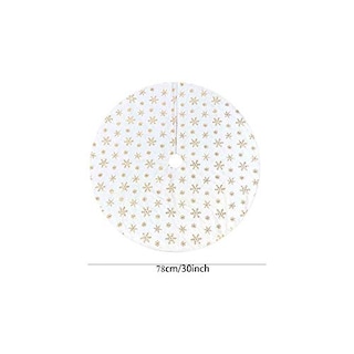Foto 4 | Falda Para Árbol De Navidad Amidaky, Piel Sintética, Diseño De Copo De Nieve Dorado, 78 Cm - Venta Internacional.