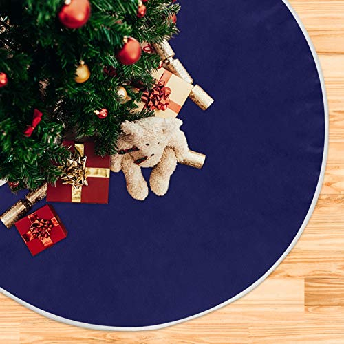 Foto 6 pulgar | Faldón Para Árbol Qilmy Christmas, 120 Cm, Gamuza Azul Marino, Poliéster - Venta Internacional.
