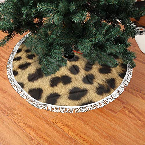Foto 4 pulgar | Falda De Árbol De Navidad Ghygty Con Estampado Animal De Leopardo, 90 Cm - Venta Internacional.