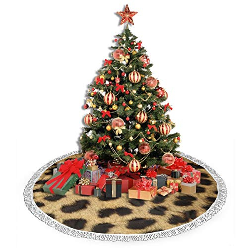 Foto 5 pulgar | Falda De Árbol De Navidad Ghygty Con Estampado Animal De Leopardo, 90 Cm - Venta Internacional.