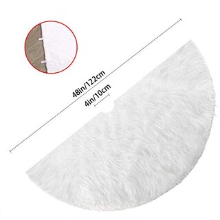 Foto 2 | Falda Para Árbol De Navidad Ccinee, Piel Sintética Blanca De Felpa, 120 Cm - Venta Internacional.