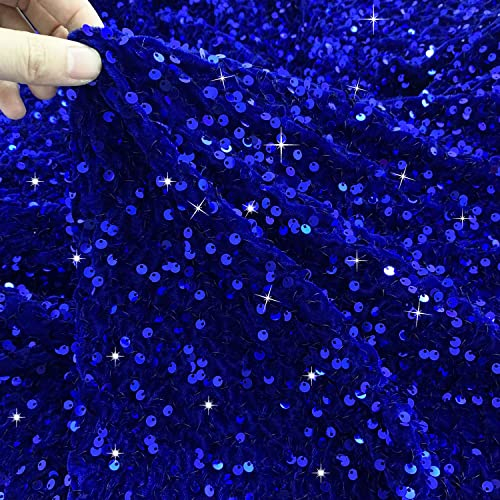 Foto 5 pulgar | Falda De Árbol De Navidad Fuhsy De Terciopelo Azul Real De 90 Cm Con Lentejuelas - Venta Internacional.