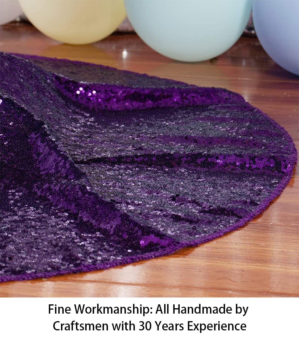 Foto 4 pulgar | Falda De Árbol De Navidad Shinybeauty Con Lentejuelas Moradas, 60 Cm, Poliéster - Venta Internacional.