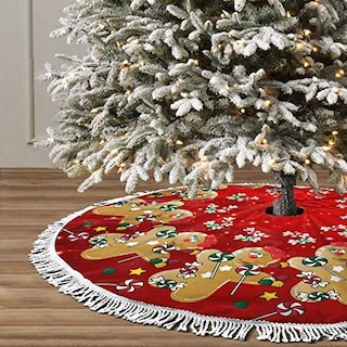Foto 3 | Falda Para Árbol De Navidad Freehotu Gingerbread Candy Lollipop - Venta Internacional.