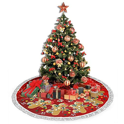 Foto 5 pulgar | Falda Para Árbol De Navidad Freehotu Gingerbread Candy Lollipop - Venta Internacional.