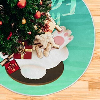 Foto 5 | Falda Qilmy Para Árbol De Navidad, Doble Capa, Poliéster Fino, 90 Cm - Venta Internacional.