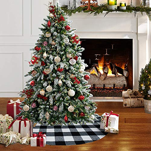 Foto 3 pulgar | Faldón Senneny Buffalo Plaid Para Árbol De Navidad, 91 Cm, Color Blanco Y Negro - Venta Internacional.