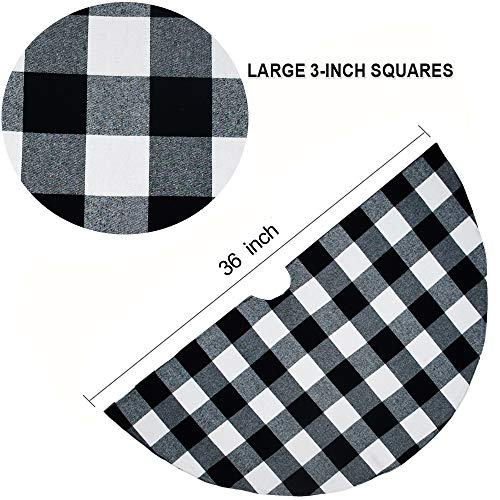 Foto 4 pulgar | Faldón Senneny Buffalo Plaid Para Árbol De Navidad, 91 Cm, Color Blanco Y Negro - Venta Internacional.