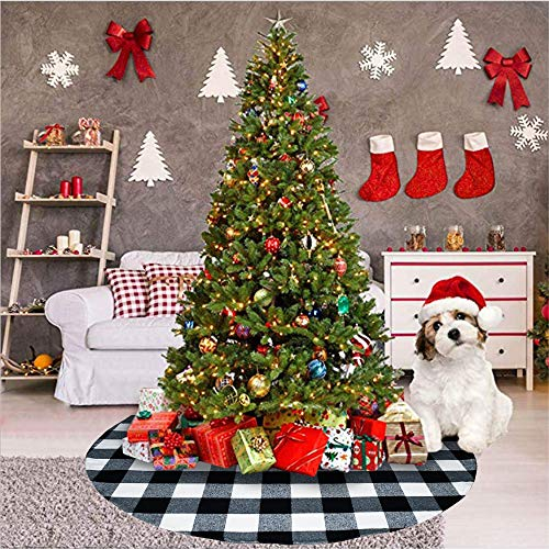 Foto 4 | Faldón Senneny Buffalo Plaid Para Árbol De Navidad, 91 Cm, Color Blanco Y Negro - Venta Internacional.