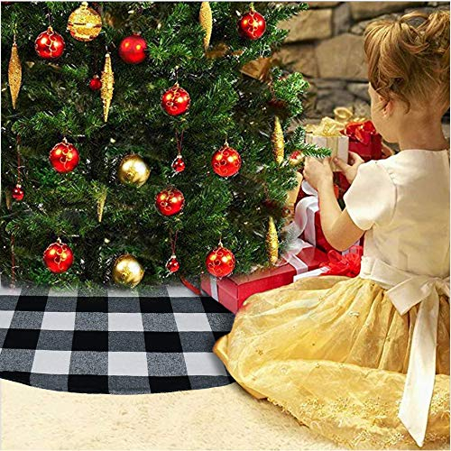 Foto 5 | Faldón Senneny Buffalo Plaid Para Árbol De Navidad, 91 Cm, Color Blanco Y Negro - Venta Internacional.