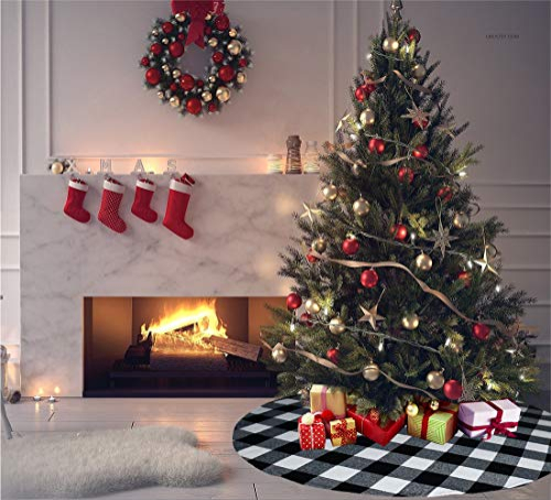 Foto 7 pulgar | Faldón Senneny Buffalo Plaid Para Árbol De Navidad, 91 Cm, Color Blanco Y Negro - Venta Internacional.