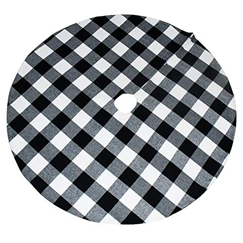 Foto 8 pulgar | Faldón Senneny Buffalo Plaid Para Árbol De Navidad, 91 Cm, Color Blanco Y Negro - Venta Internacional.